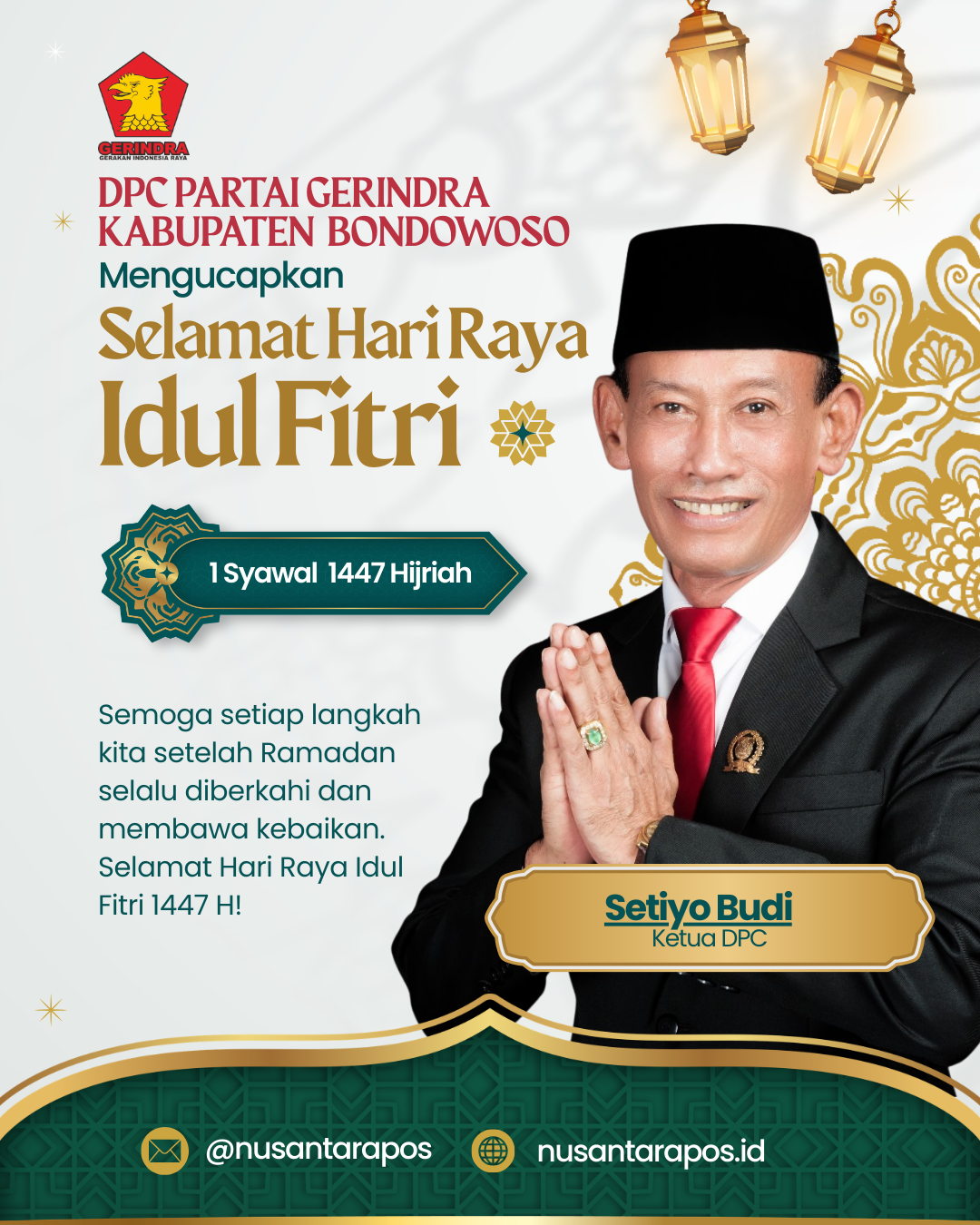 Iklan Idul Fitri DPC Gerindra Bondowoso